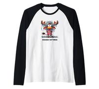 Holiday Hot Mess Funny Moose Christmas Design Camiseta Manga Raglan