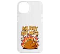 Holiday Hot Mess Pavo Fuego Divertido Cena de Navidad Carcasa para iPhone 14 Plus