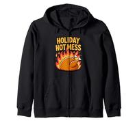 Holiday Hot Mess Pavo Fuego Divertido Cena de Navidad Sudadera con Capucha