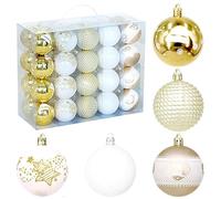 Holiday Ornaments - 40 Colorful Shatterproof Christmas Baubles | Pendant Balls for Tree Decoration with Indoor and Outdoor Use Perfect for Windowsills or Festive Home Decor