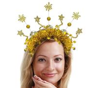 Holiday Party Band - Sequin Headwear for Festivities | Glitter with Letter Design, Golden Silver Hairband, Celebration Prop, Costume Accessory for Family Friends Gatherings