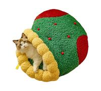 Holiday Pet Bed, Fleece Dog Tent, Cute Cat Cave, Cat Bed with Cushion, Dog Bed for Winter, Pet Tent for Kittens, Portable Dog Bed, Cat Shelter for Bed, Stylish Dog Bed, Comfy Cat