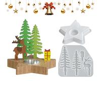 Holiday Resin Casting Mold - Star Silicone Easy Release, Christmas Candle Holder Maker, Flexible Resin Craft Tool, Durable Mold for Festive Table Decorations | Home Decor Party Centerpieces Kids