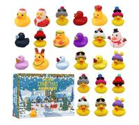 Holiday Rubber Ducks 24 Day Countdown Squeezable Bath Toys