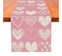 Holiday Runner, Love Heart, Romantic Style, Table Protection Function, Professional Kitchen Gear, Durable Polyester Tool For Decorating Dining Tables During Weddings Or Valentines Day Parties Events