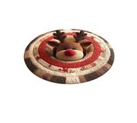 Holiday Santa Round Rug,Non-Slip Washable Floor Mat for Entryway Porch | Round 80cm Rug,Easy Clean Material,dur-able Stitching,Versatile Placement,co-zyy Christmas Atmosphere,Soft Underfoot Feel