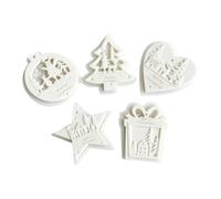 Holiday Silicone Molds 5-Piece Easy Release Funny Tree Heart Star