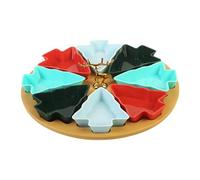 Holiday Snack Serving Tray - Christmas Tree Shape Plate, 8 Section Food Organizer, Reusable Divided Platter, Sturdy Build, Elegant Table Display Design | Candy Appetizer For Nuts Fruits