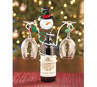 Holiday Snowman Wine Bottle & Glass Holder by LTD