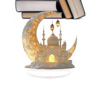 Holiday Table Centerpiece - 2D Acrylic Crescent Castle Decor, Eastern Celebration Table Ornament, Flat Acrylic Moon Lantern for Bookshelves, Mantels, Home, Office, Party | Desk, TV Cabinet, Dining