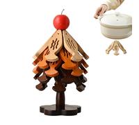 Holiday Table Mat - 23.5x13cm Natural Wood Insulation Pads Collection, Space Saving Serving Guard Organizer Holder | Dining Desk Beverage Cup Saucer Kettle Platter Placement