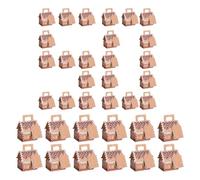 Holiday Treat Boxes - 50 Pack House Shaped Christmas Cookie and Chocolate Containers for Party Favors, Gift Wrapping with Sturdy Cardboard Material, Red Festive Design, Home School Office Supplies