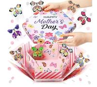 Holiday Treat Boxes | DIY Personalized | 26x30x3cm | Mothers Day Butterfly Explo-sion Gi-ft Box | Flying Butterfly Sur-prise Box | Funny Decoration | For Jewelry Cake Food Kids Adults Women