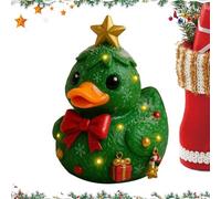 Holiday Tree Candy Cane Pattern Cute Animal Table Decor | Seasonal Rubber Ducks | Gingerbread Christmas Resin Ducks For Home Workplace Bedside Kids Room Fireplace Counter Car Interior