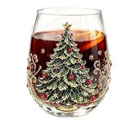 Holiday Wine Glasses, 3D Santa Shiny Lead Proof Drinkware For Seasonal
