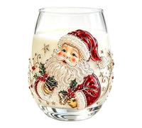 Holiday Wine Glasses, 3D Santa Shiny Lead Proof Drinkware For Seasonal