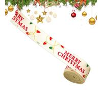 Holiday Wired Ribbon - Christmas Craft Ribbon for Wrapping Tree Decoration | Glitter Polyester with Flexible Wire Edge, Adjustable Loops for Bows, Garlands, Wreaths, Table Centerpieces 0.6x78.7 in