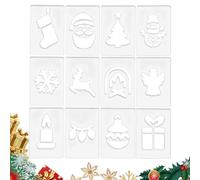 Holiday Woodworking Templates Set - Thick Drawing Outline Structure, Creative Festive Design Sheet, Washable Long-Lasting Craft Pattern, Versatile Decorative Engraving Accessory | Art Workshop