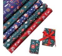 Holiday Wrapping Paper Rolls | Christmas Wrapping Paper Rolls | Elk Design Wrapping Sheets | Great For Arts, Crafts, And Holiday Decorations | Stylish And Functional