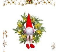 Holiday Wreath, Artificial Gnome Decoration, Rustic Festive Home Accent, Charming Door Hanger Ornament, Year-Round Display for Farmhouse, Office Storefront Yard, Charming Gnome Figurine Integration