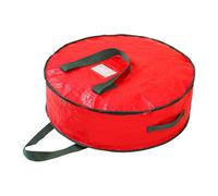 Holiday Wreath Organizer Bag - Waterproof Fabric Zipper Closure Portable Handle Design, Decor Storage Holder | Garland Protection Pouch Suitable Christmas Thanksgiving Halloween Moving Apartment Car U