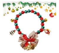 HolidayPet Collar - Creación de ropa para el cuello canino masculino, banda para el cuello de temporada con FrostyFlakes Fir Stag Charm Ribbon Chime | Ideal TinyDogs Feline Cold Season Festivity