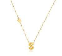 HolidayQbee Collar dorado con letra S con inicial para mujer, elegante, hipoalergénico, no se deslustra, diseño moderno para uso diario u ocasiones especiales, regalo para ella