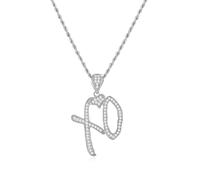 HolidayQbee Collar Mujer con Colgante XO Plateado Diseño de Besos y Abrazos con Circonitas Brillantes, Cadena de Cuerda Resistente y Hipoalergénica, Joyería de Moda que No se Decolora para Regalo