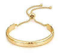 HolidayQbee Pulsera de Mujer en Oro, Diseño Minimalista y Ajustable con Acabado Brillante, Accesorio Chic, Refinado y Versátil para Realzar Tu Estilo Diario con un Toque de Glamour