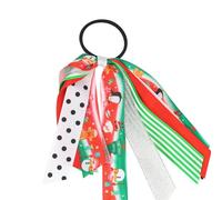 Holidays Collection - Coleteros de seda para el pelo con patrón navideño, suaves y cómodos, para decoración del cabello de niñas