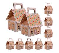 HOLIDYOYO 10piezas Cajas de Dulces para Casa de Jengibre Cajas de Obsequio para Galletas Dulces y Golosinas para Decorar Fiestas y Compartir Familia