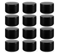 HOLIDYOYO 12 Latas para Velas DIY Negras con Tapa, Recipientes Metálicos Redondos 53x37 Mm para Hacer Velas, Contenedores Reutilizables para Aromaterapia y Manualidades