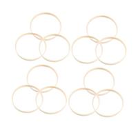 HOLIDYOYO 12 Piezas Círculo de Bambú de macramé largo Boda atrapa sueños Adorno redondo Accesorios de DreamCatcher anillos de de bricolaje De madera