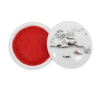 HOLIDYOYO 1pieza Almohadilla de Tinta para Caligrafía y Sellos Color Rojo para Arte Pintura Manualidades y Oficina Material Cerámico Fácil de Limpiar