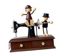 HOLIDYOYO 1pieza Caja Musical Retro Forma De Máquina De Coser Adorno De Resina para Parejas Creativo para Cumpleaños Aniversarios y San Valentín
