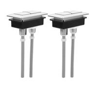 HOLIDYOYO 2 Piezas Botón Pulsador Roca de Descarga Doble | ABS Plata, Instalación Manual Varillas Ajustables, Repuesto para Tapa y Tanque, Diseño Moderno Color Aleatorio