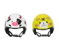 HOLIDYOYO 2 Piezas Casco para Pollos de Duradero Protector para Cabeza de Aves Pequeñas con Diseños Divertidos de Vaca y Tigre para Mascotas y Protección contra Sol y Lluvia