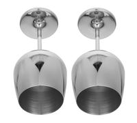 HOLIDYOYO 2 Piezas Copas de Vino de Viaje 500ml, Elegantes | Acabado Plata Pulido, Base Ancha y Estable, para Tinto y Cócteles, Uso Diario y Servicio