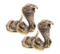 HOLIDYOYO 2 Piezas Figurita de Cobre Miniatura de Serpiente para Ceremonia del Adorno de Escritorio Retro Escultura de Latón Decoración Feng Shui Diseño Elegante y Único