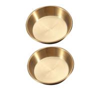 HOLIDYOYO 2 piezas Platos Redondos Inoxidable para Salsas de Unidades Perfectos para Cocina Fiestas y Camping Limpieza