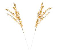 HOLIDYOYO 2 Piezas Tallos de Eucalipto Artificiales, Ramas de Eucalipto para Manualidades, Plástico Dorado, Decoración Realista, Cortable, sin Fertilizante, No se Marchita, para Casas