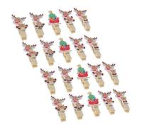HOLIDYOYO 20 Piezas Clip de Navidad Clips Mini Pinzas navideñas Decoraciones navideñas Decoration Christmas decoração Titular de Clip de Foto de Navidad Mini Clip de Foto de Madera