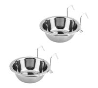 HOLIDYOYO 2juegos Comedero Colgante para Jaula Tazones De Acero Inoxidable Resistente Oxidación y Lavavajillas