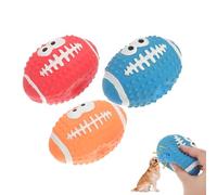HOLIDYOYO 3 Balones de Rugby de Látex Chirriantes para Perros, Juguetes Interactivos para Mascotas al Aire Libre Que Fomentan Instinto Natural Color Aleatorio