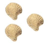 HOLIDYOYO 3 Piezas Pomo de Mueble Latón con Forma de Concha Perilla Decorativa para Puertas Fácil Instalación Resistente y Versátil para Cocina y Armarios Vintage y Moderno