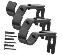HOLIDYOYO 3 Piezas Soporte de Barra de Cortina Percha Soportes de Cortina Extensible Montar Vara Apoyo Hardware Colgante de Cortina Soportes para Postes de Cortinas portavasos Planchar Negro