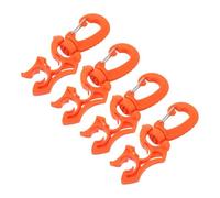 HOLIDYOYO 4 Clips de Soporte Doble para Manguera de Buceo Bcd, Hebilla con Mosquetón Naranja para Regulador, Orificio 10x10 Mm, Clips de Buceo para Equipo Profesional y Recreativo de