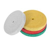 HOLIDYOYO 4 Piezas Cinta Metálica de Poliéster Colores Plata Rojo Verde para Manualidades Diy Decoración de y Adornos Navideños