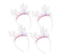HOLIDYOYO 4 Piezas De Diadema De De Nieve De Navidad, Accesorios Para El Cabello De Navidad, Accesorios De Fiesta De Invierno, Diadema Navideña Para Días Festivos, Decoración Del