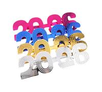 HOLIDYOYO 4 Piezas Gafas de Fiesta 2026 de PC Diseño Numérico para Año | Acabado Metálico Duradero, Montura Recta Cómoda y Ligera, Accesorios Fotográficos para Celebraciones y Cabina